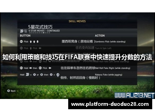 如何利用策略和技巧在FIFA联赛中快速提升分数的方法